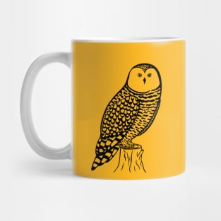 Snowy Owl - hand drawn detailed bird design Mug